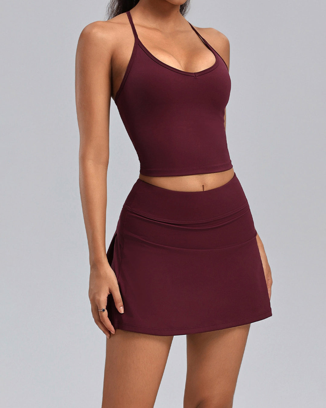 Haniya Crop Top - Burgundy