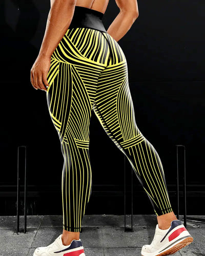 Hypno-Wave Leggings - Yellow