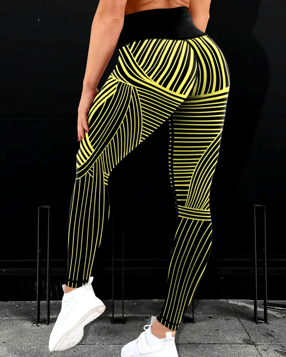 Hypno-Wave Leggings - Yellow