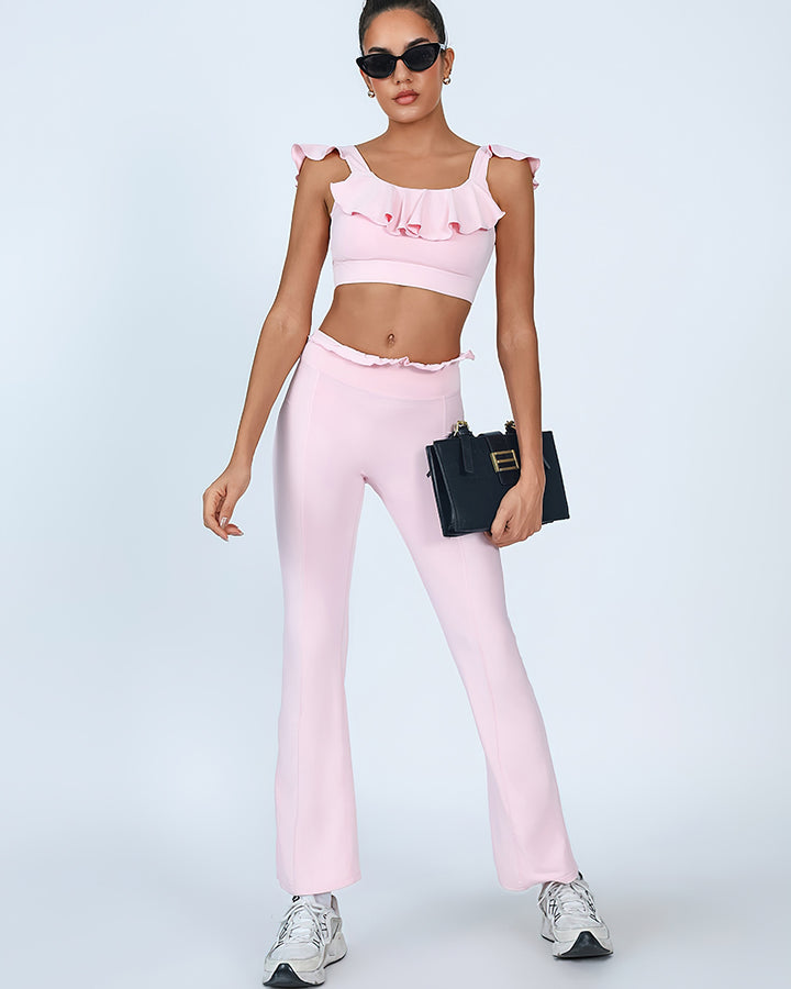 Imani Flare Leggings - Pink