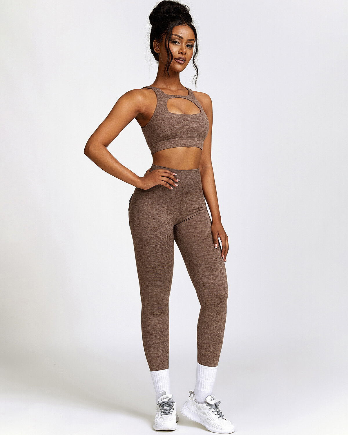 Jemma Seamless Pocket Leggings - Brown