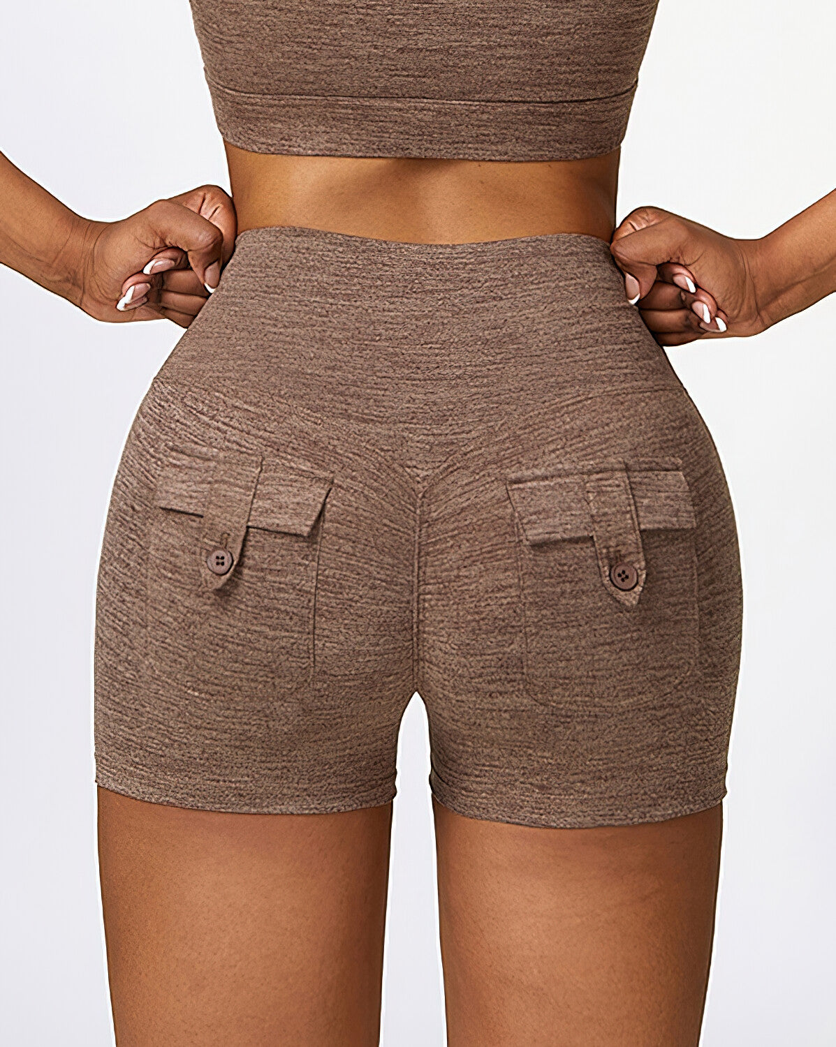 Jemma Seamless Pocket Shorts - Brown
