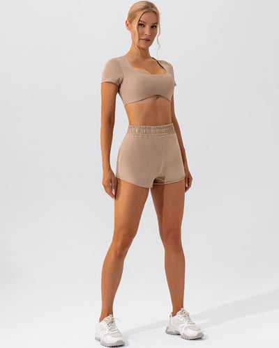 Kaia Athleisure Shorts - Mocha