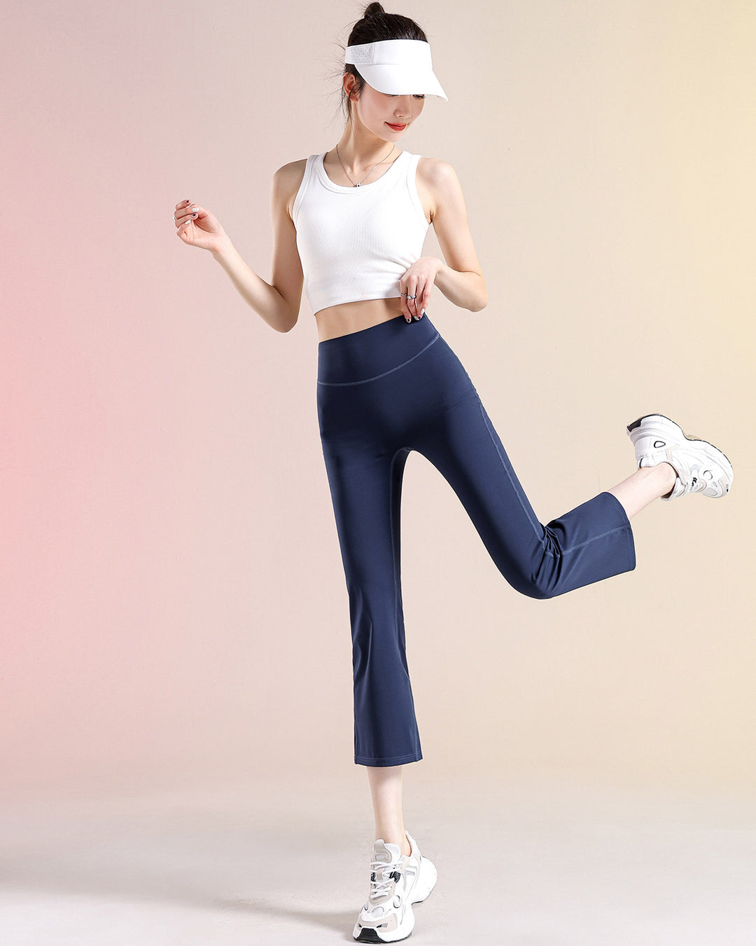 Kallie Flare Capri - Navy Blue