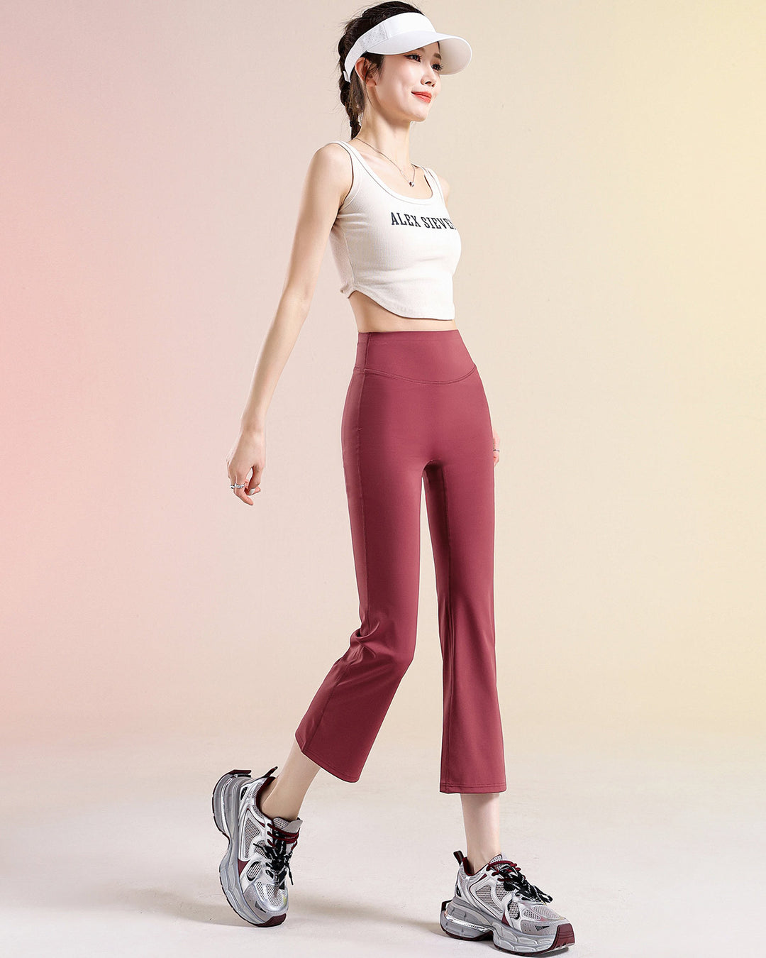 Kallie Flare Capri - Red