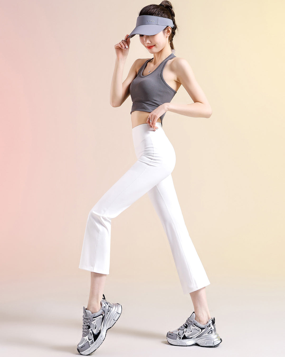 Kallie Flare Capri - White