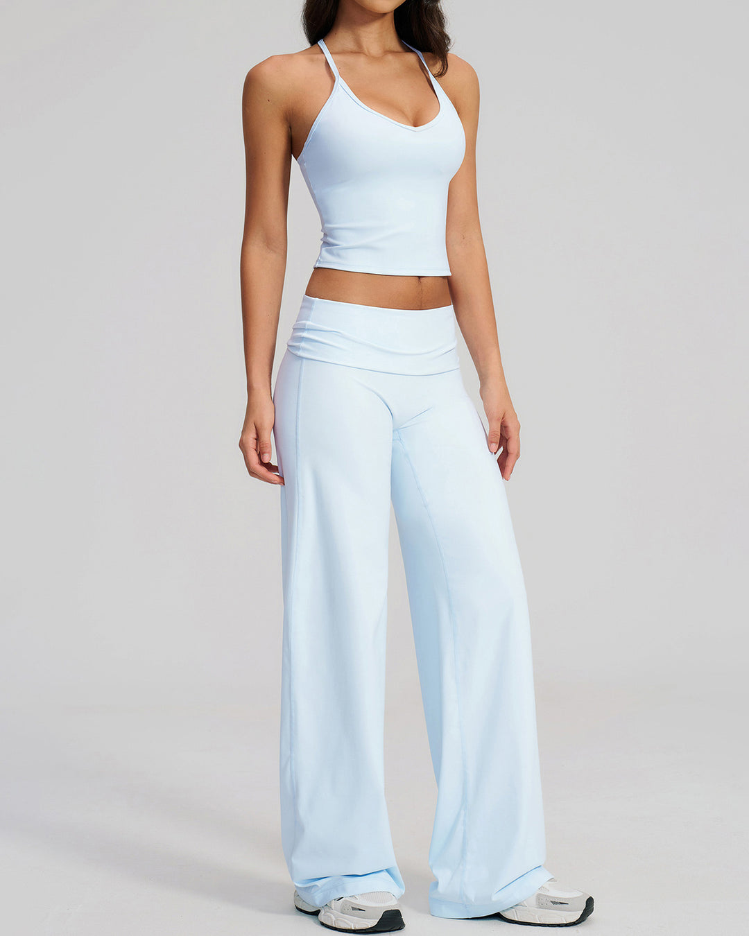 Kenza Flare Leggings - Baby Blue
