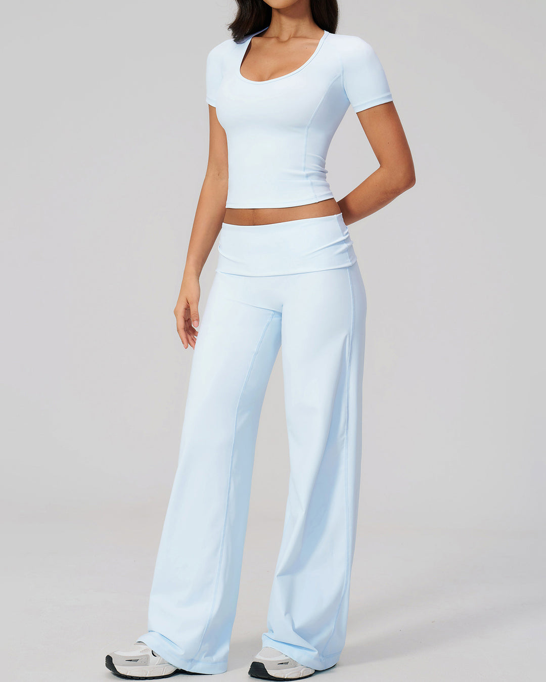 Kenza Flare Leggings - Baby Blue