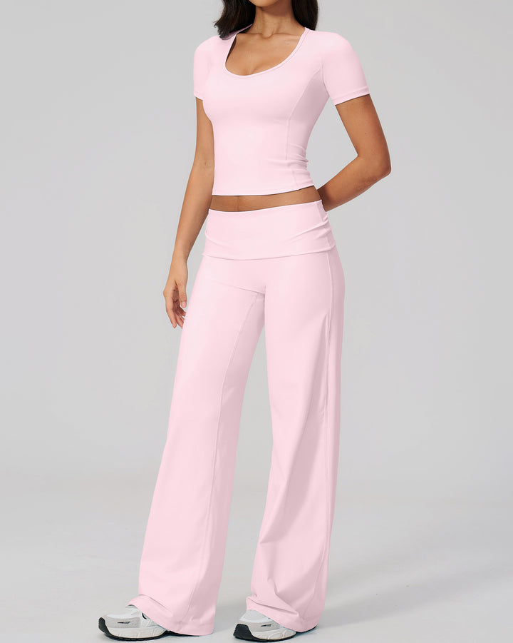 Kenza Flare Leggings - Pink