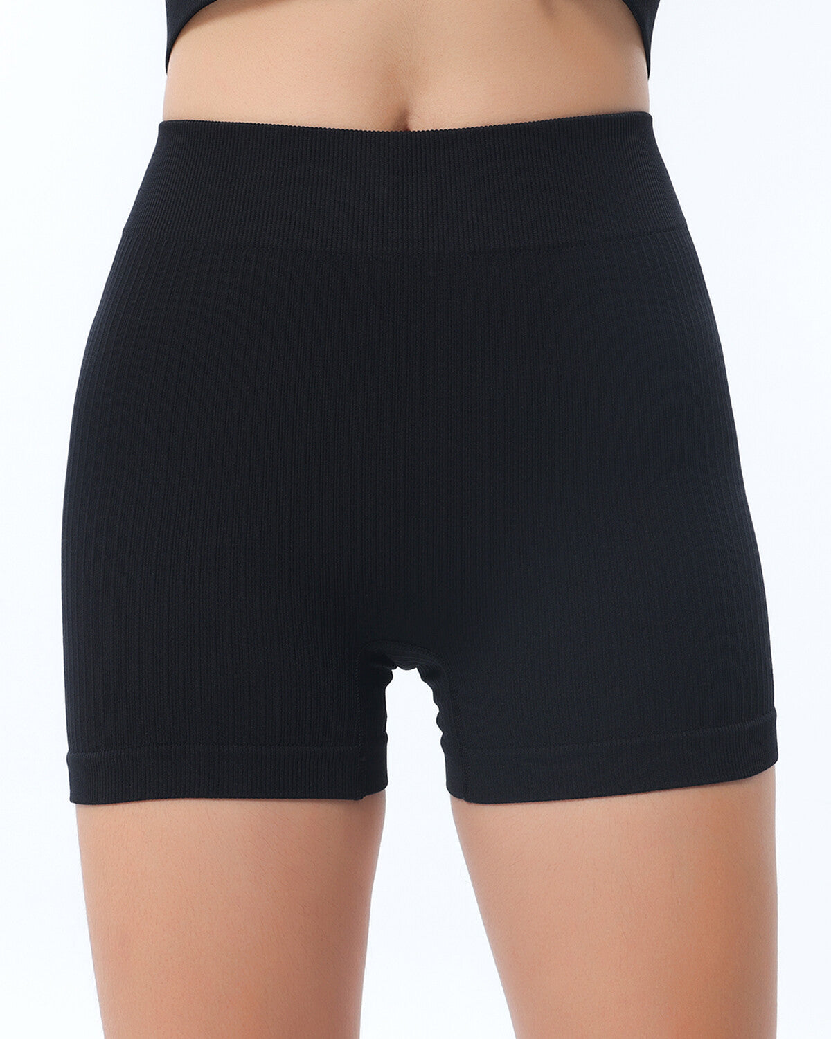 Kylee Seamless Scrunch Shorts - Black