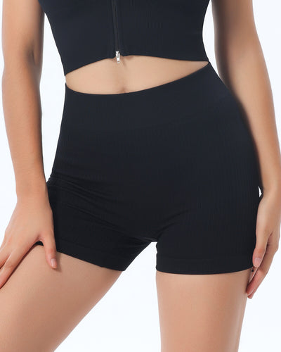 Kylee Seamless Scrunch Shorts - Black