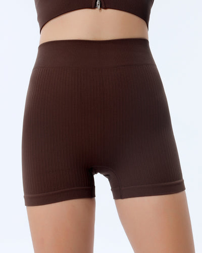 Kylee Seamless Scrunch Shorts - Brown