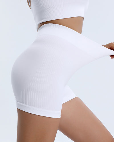 Kylee Seamless Scrunch Shorts - White