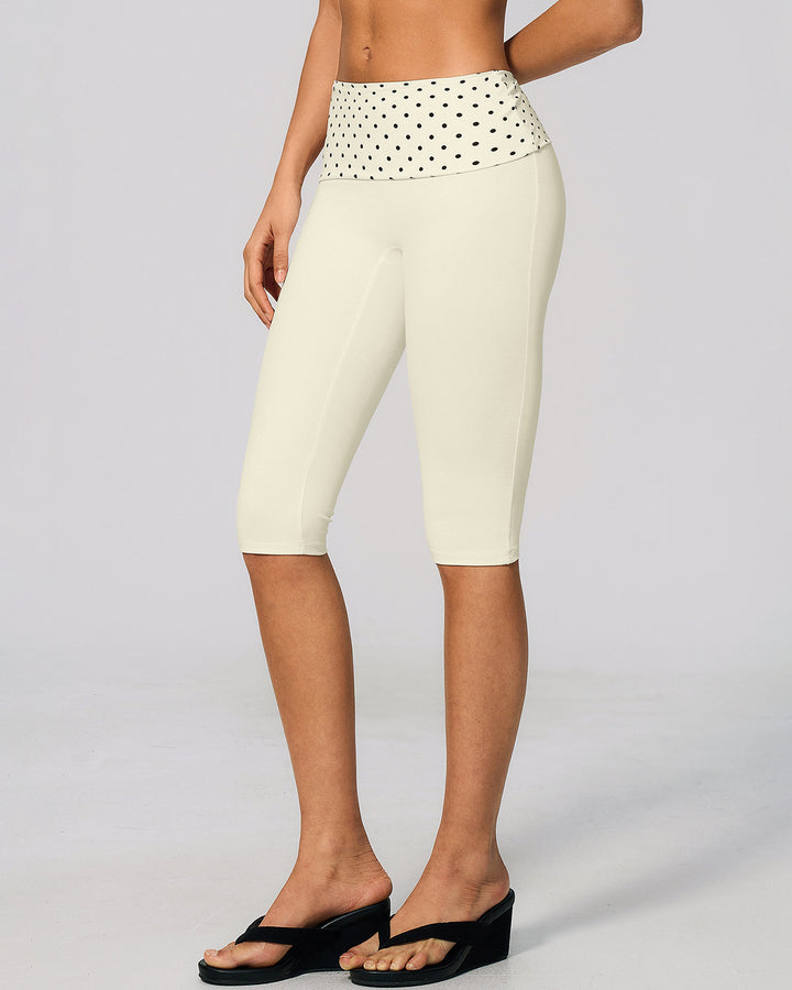Lacey Capri - Beige Polka Dot