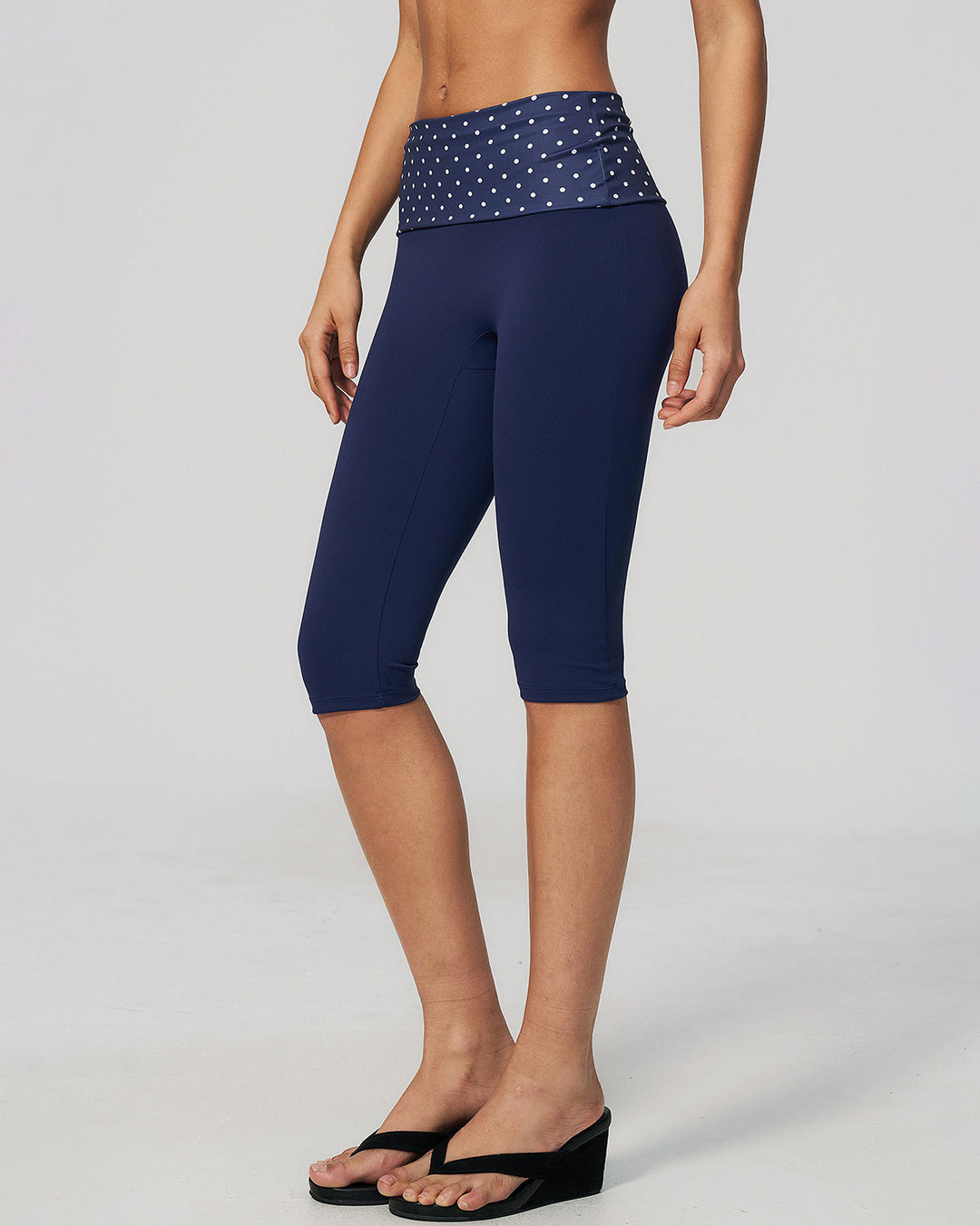Lacey Capri - Navy Polka Dot