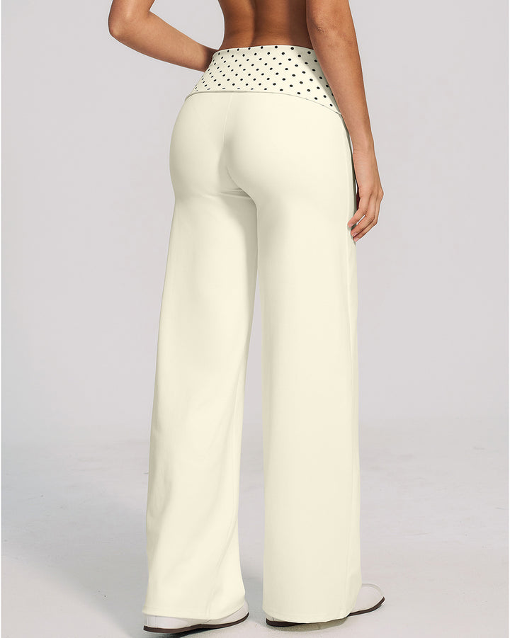 Lacey Leggings - Beige Polka Dot