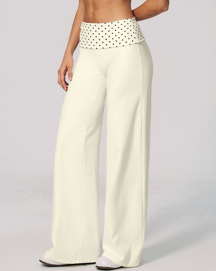 Lacey Leggings - Beige Polka Dot