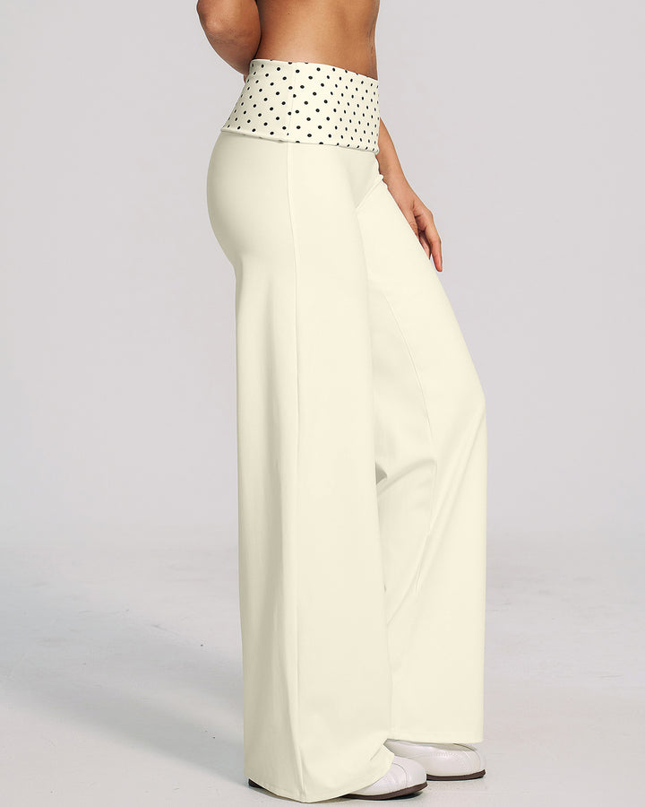 Lacey Leggings - Beige Polka Dot