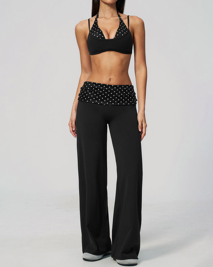 Lacey Leggings - Black Polka Dot