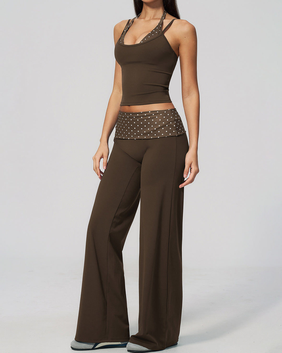 Lacey Leggings - Brown Polka Dot