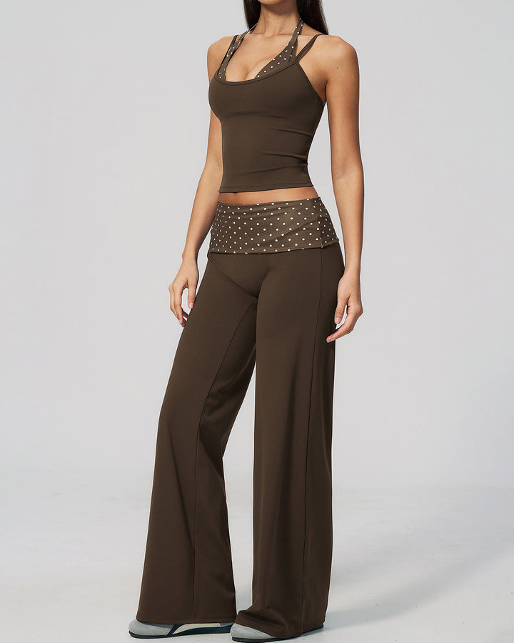 Lacey Leggings - Brown Polka Dot