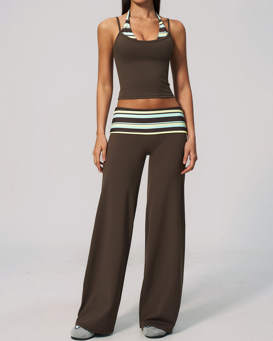 Lacey Leggings - Brown Stripe