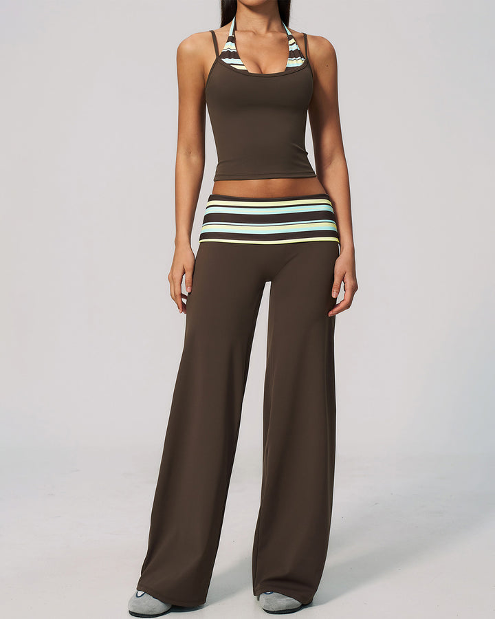 Lacey Leggings - Brown Stripe