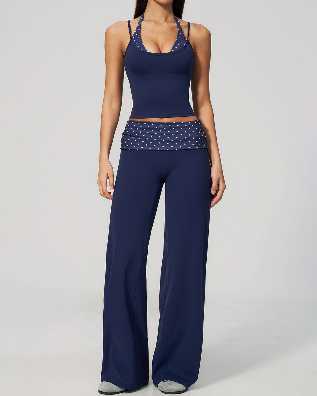 Lacey Leggings - Navy Polka Dot