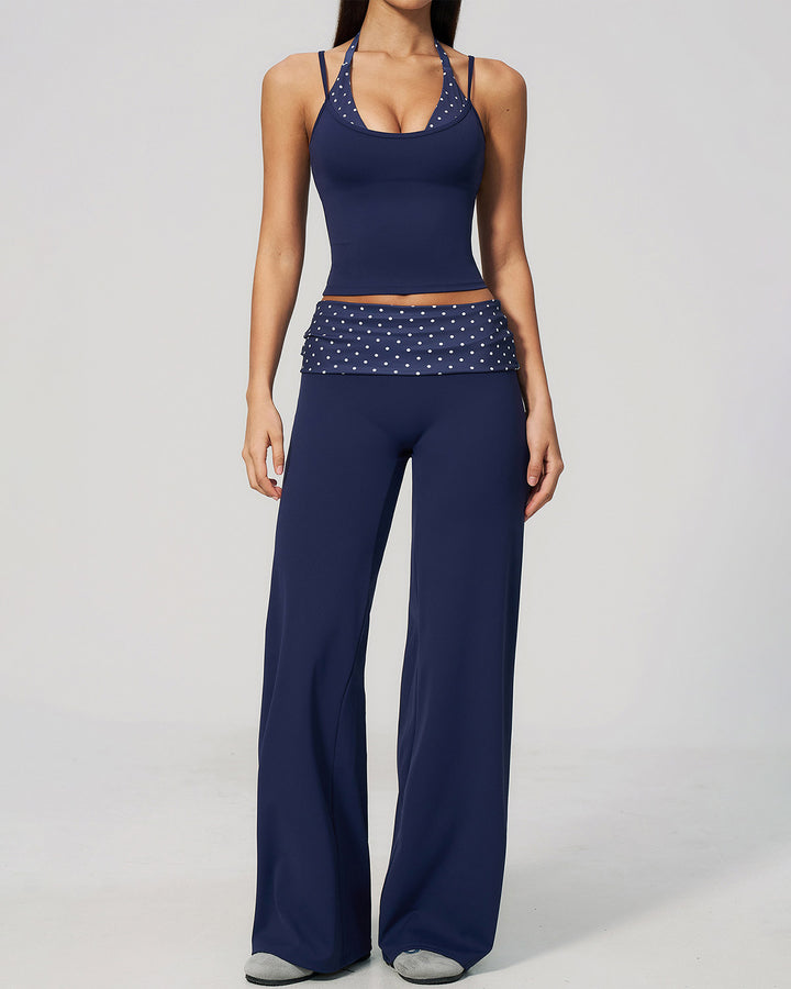 Lacey Leggings - Navy Polka Dot