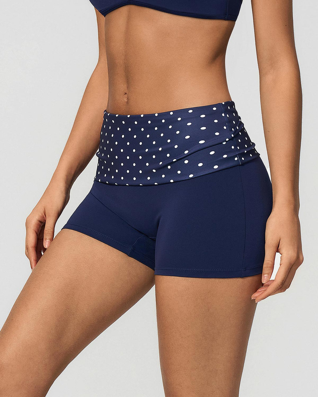 Lacey Shorts - Navy Polka Dot