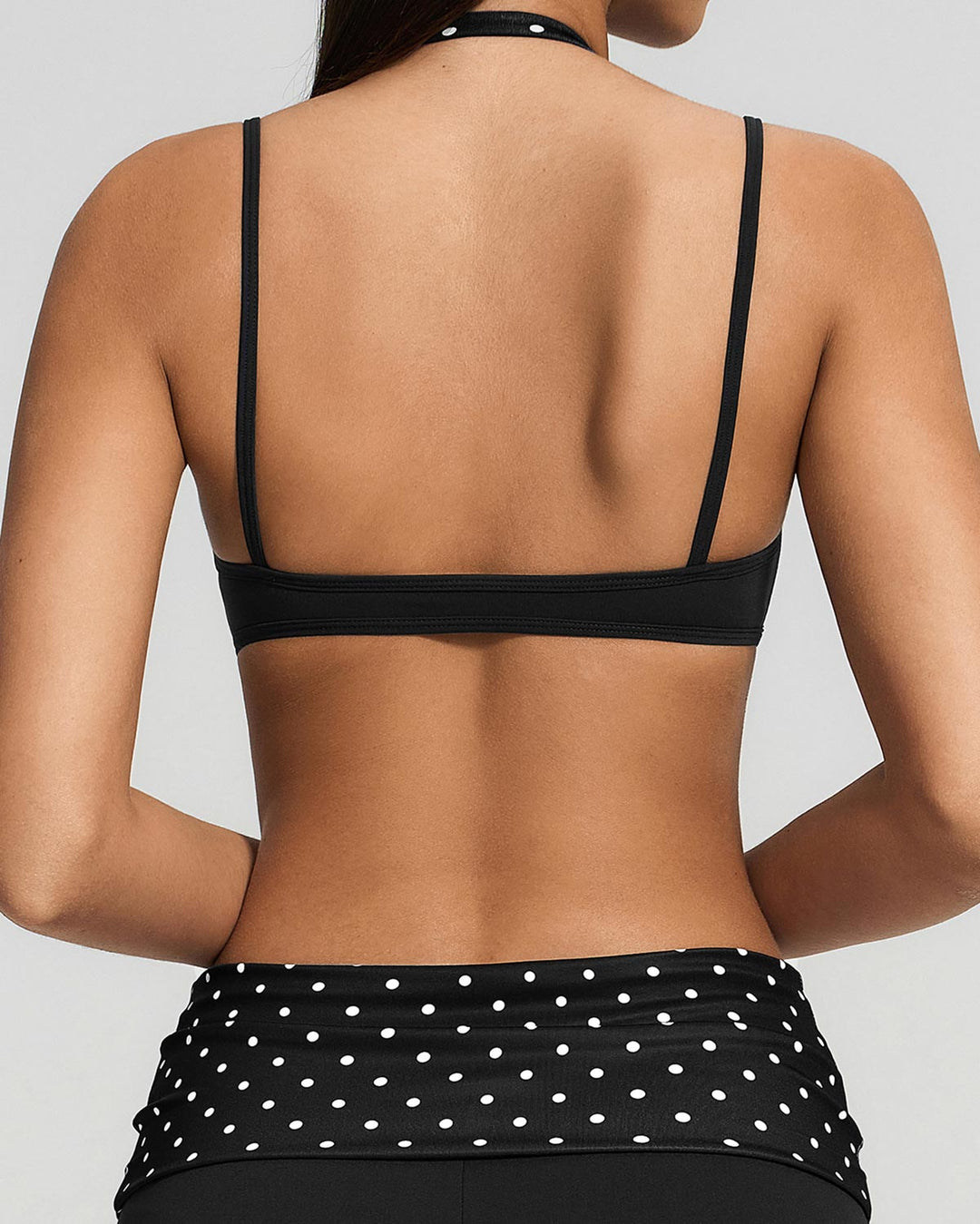 Lacey Sports Bra - Black Polka Dot