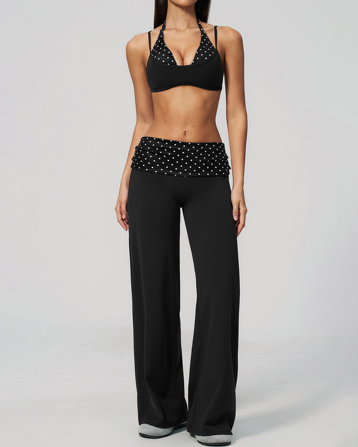 Lacey Sports Bra - Black Polka Dot