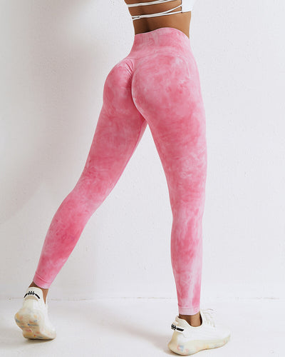 Leslie Seamless Scrunch Leggings - Pink