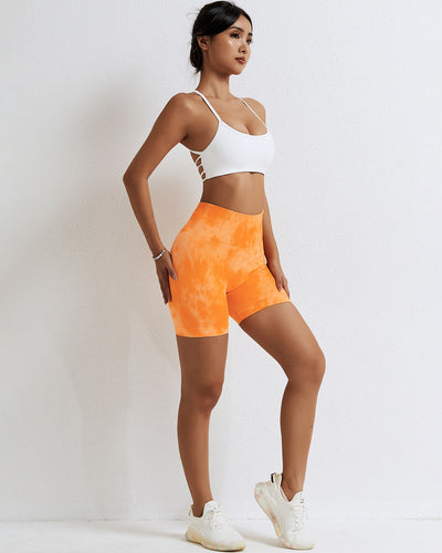 Leslie Seamless Scrunch Shorts - Orange