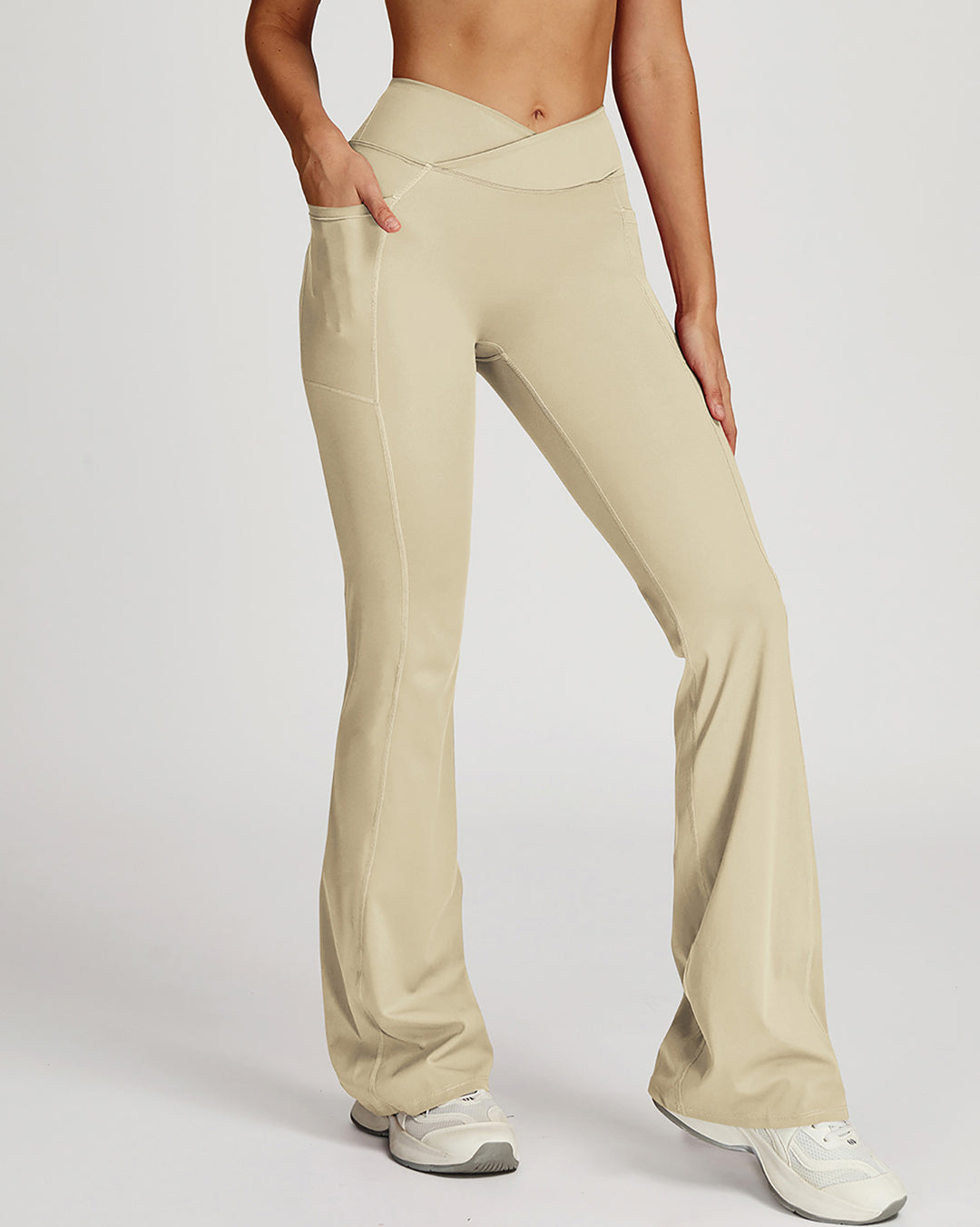 Mila Flare Leggings - Beige
