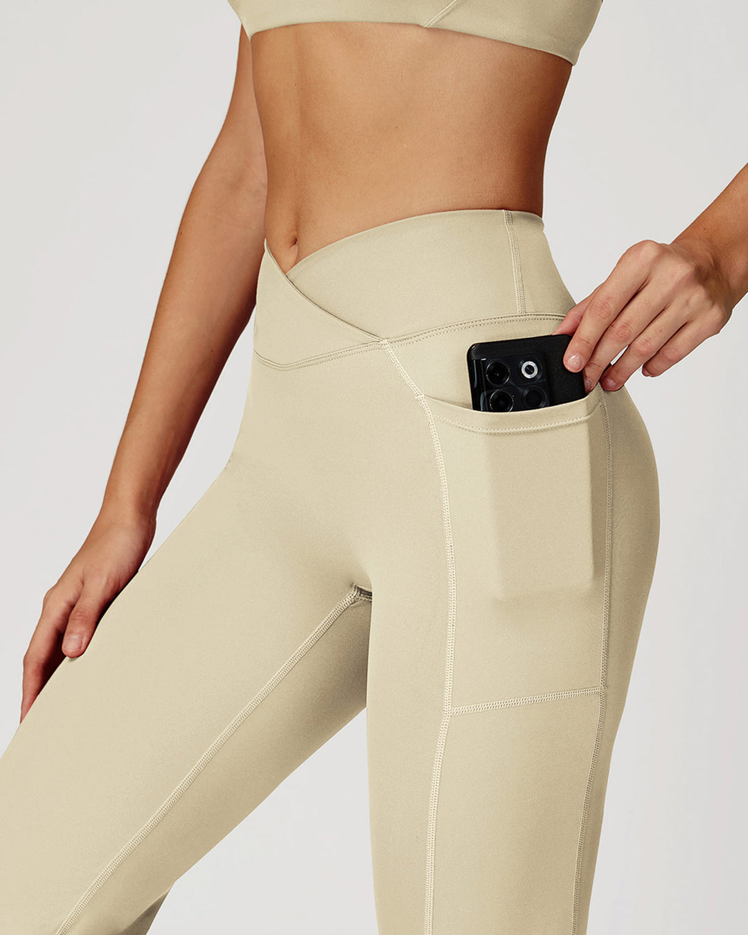 Mila Flare Leggings - Beige