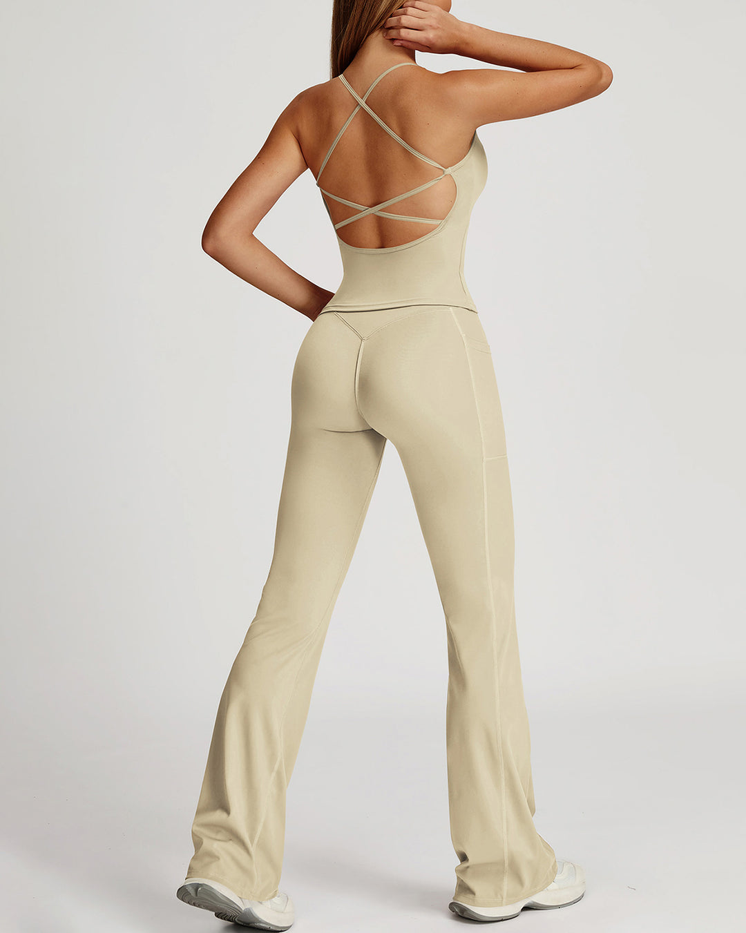 Mila Flare Leggings - Beige