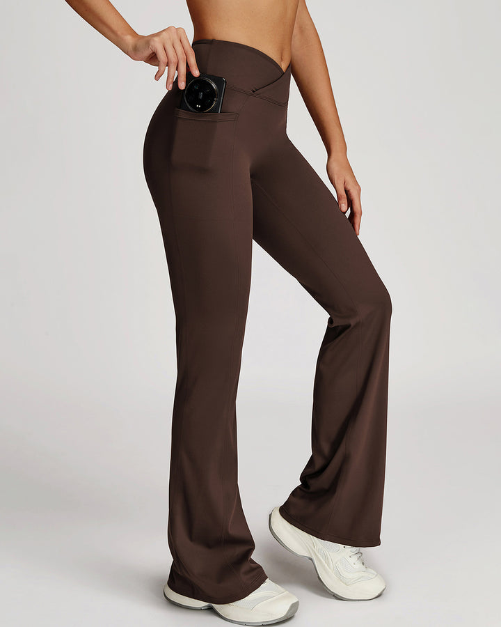 Mila Flare Leggings - Brown