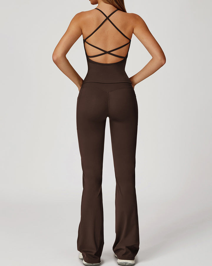 Mila Flare Leggings - Brown