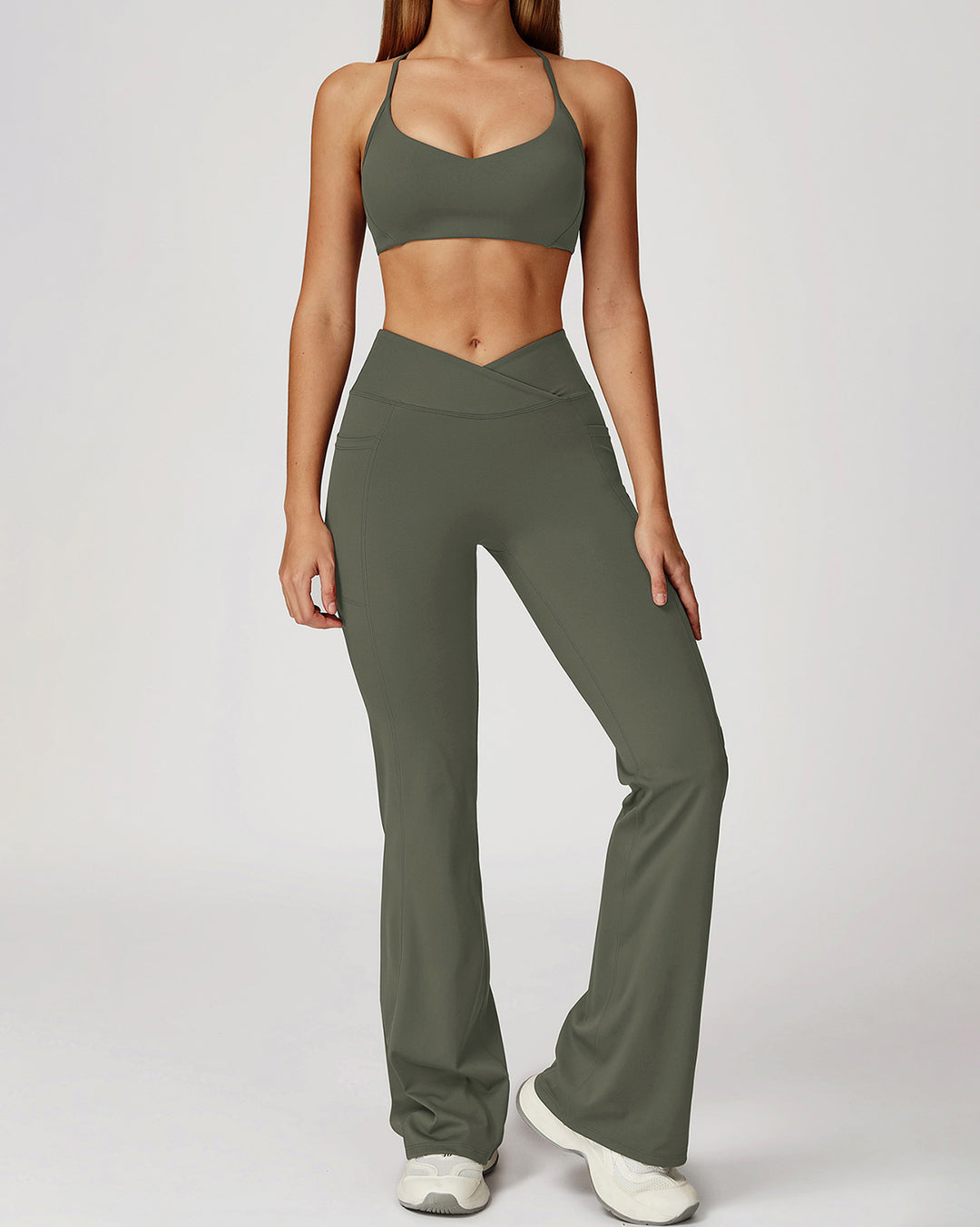 Mila Flare Leggings - Green