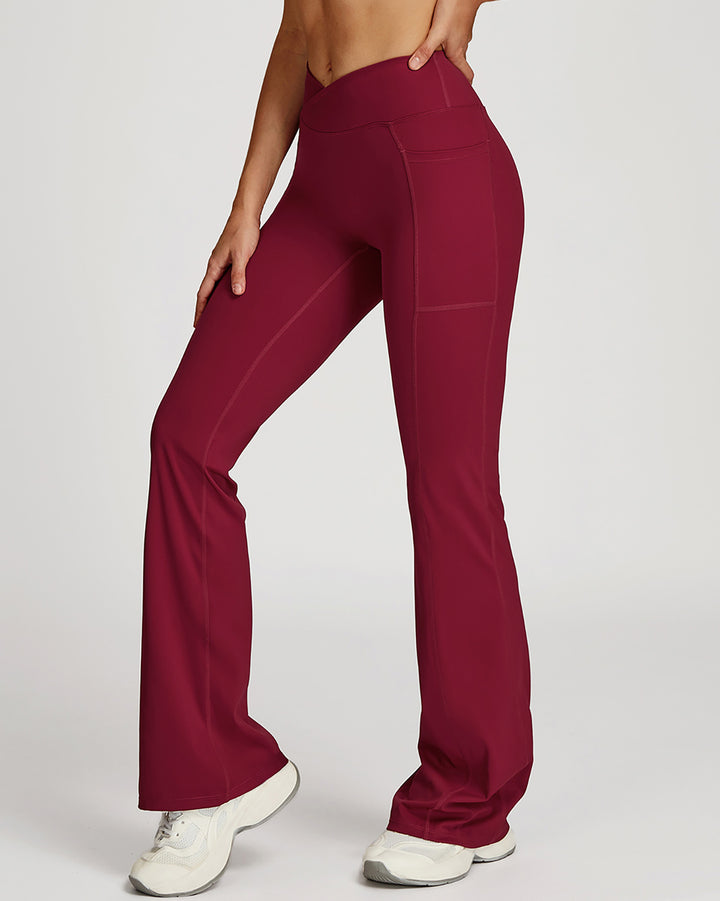 Mila Flare Leggings - Red