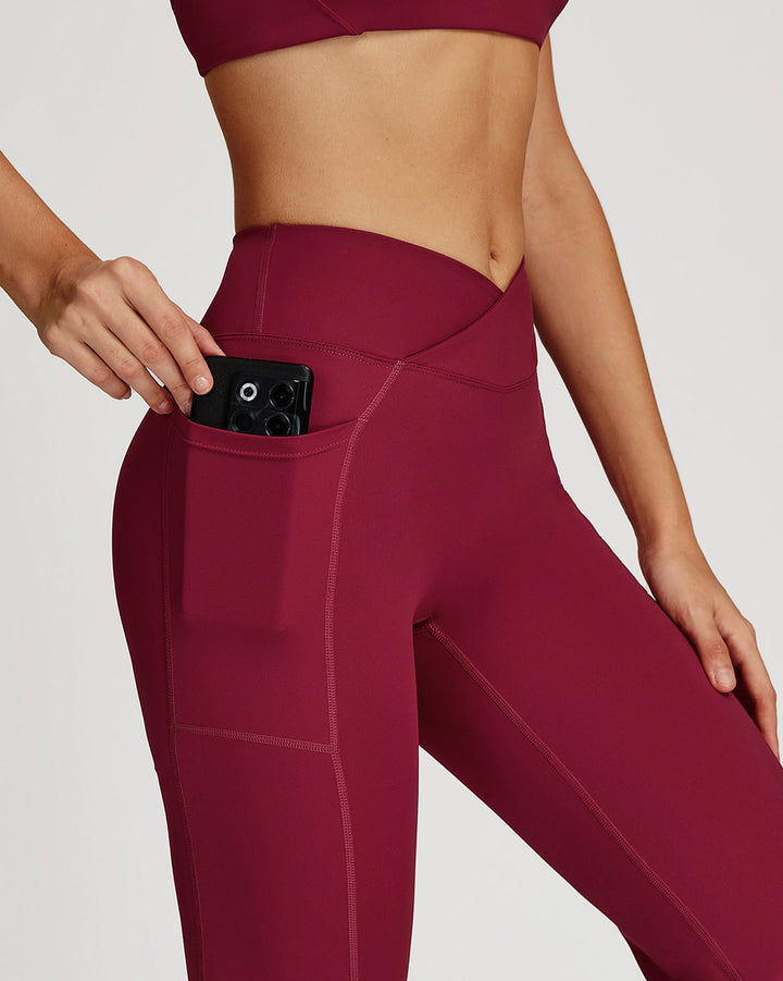 Mila Flare Leggings - Red