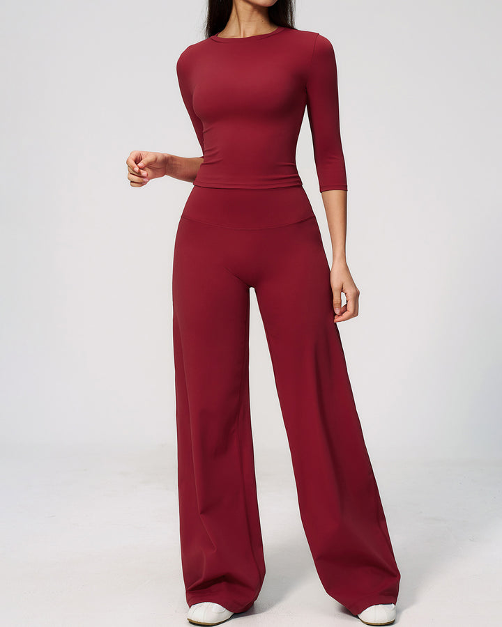 Mireya Flare Leggings - Red