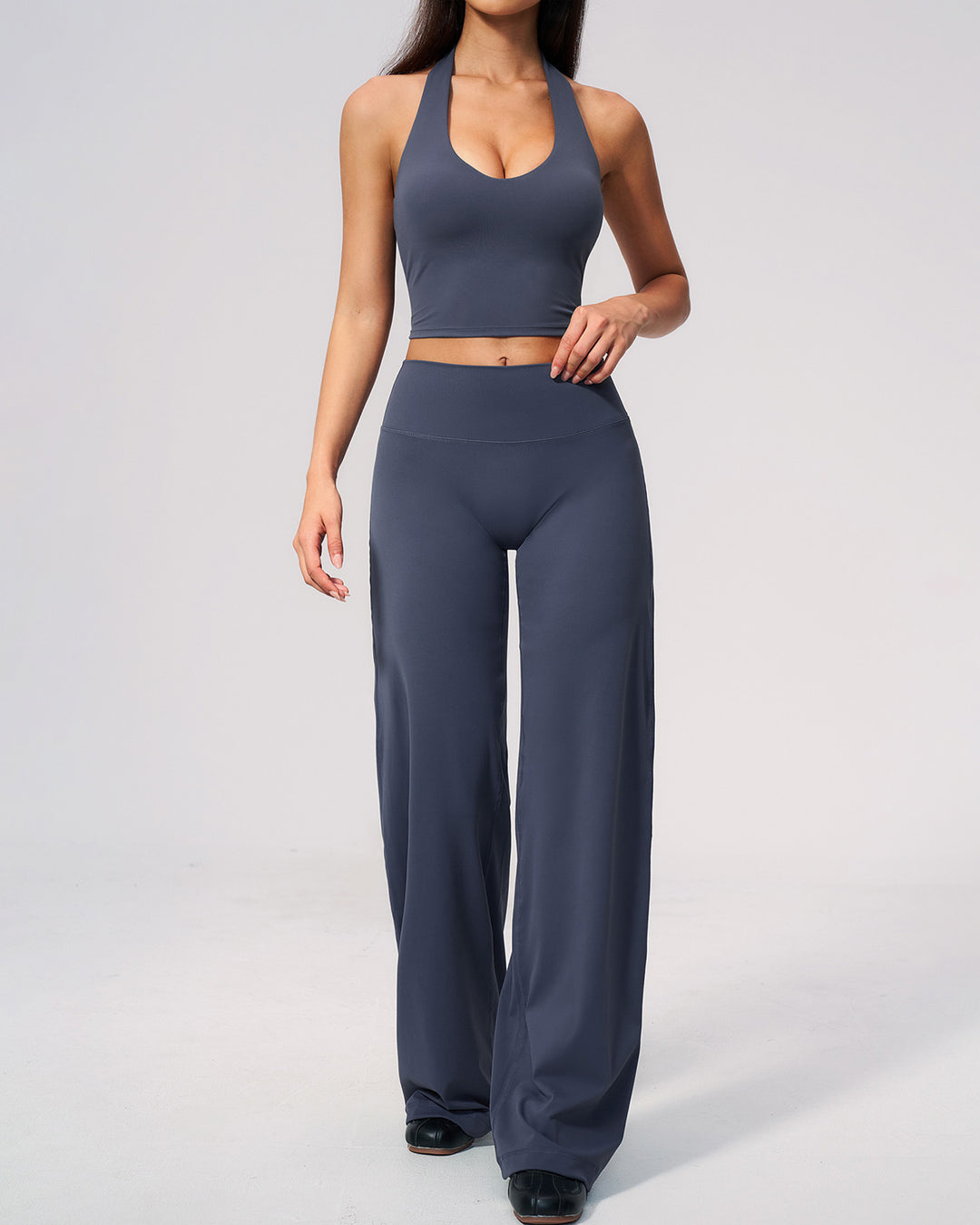 Mireya Flare Leggings - Slate Blue