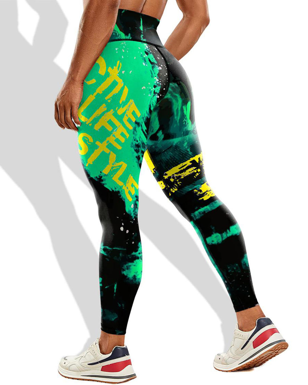 Neon Pulse Leggings - Jade