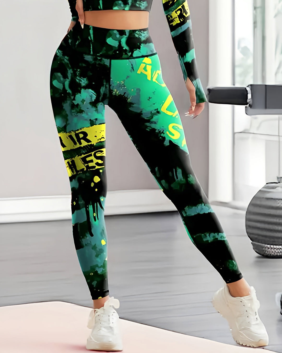 Neon Pulse Leggings - Jade