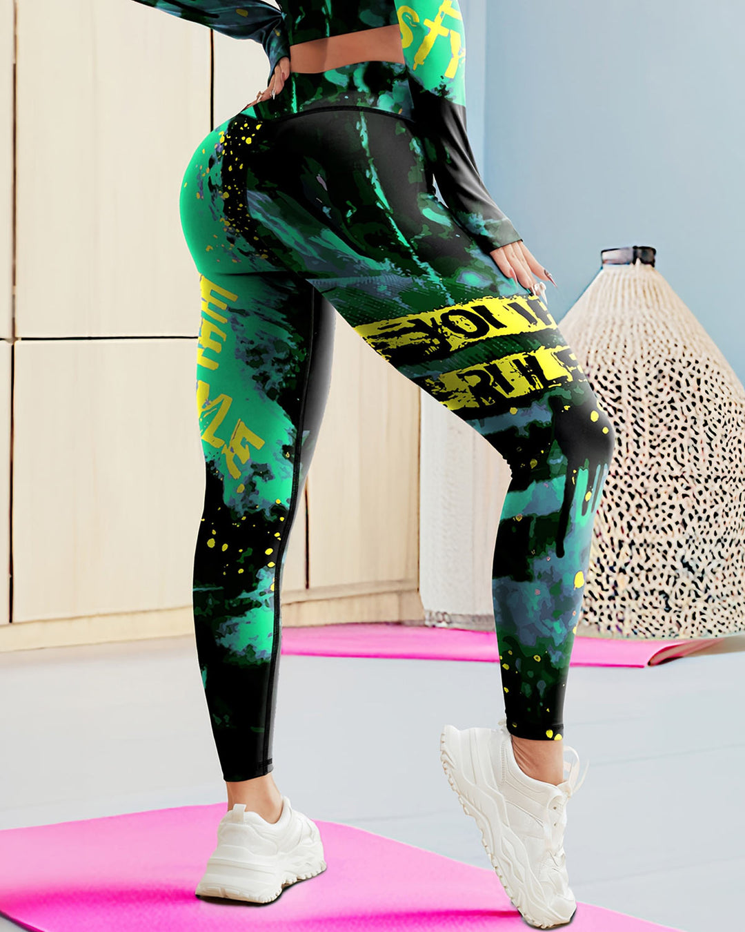 Neon Pulse Leggings - Jade