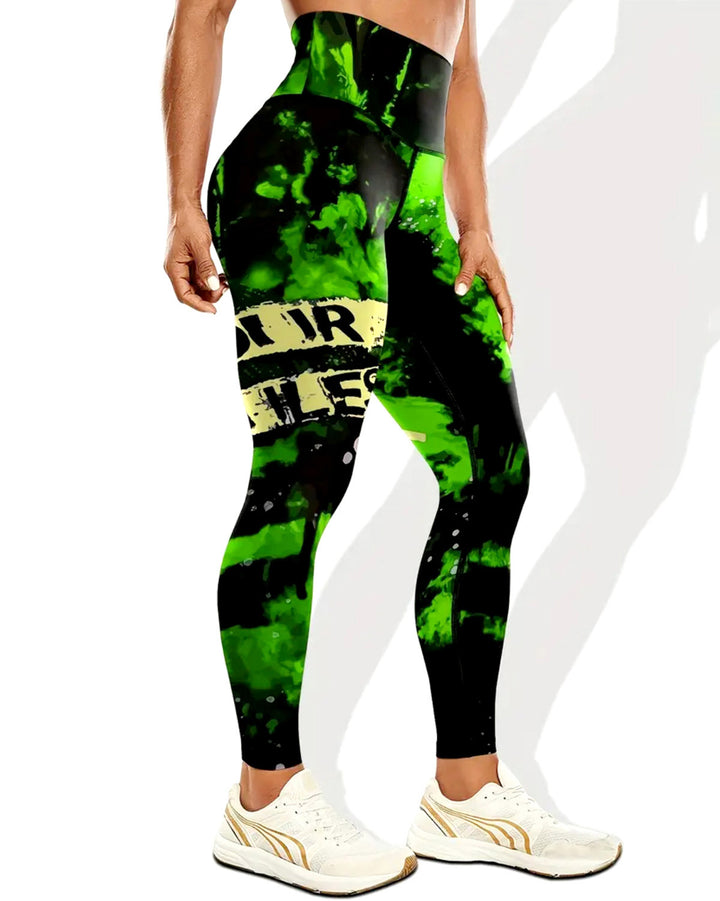Neon Pulse Leggings - Lime