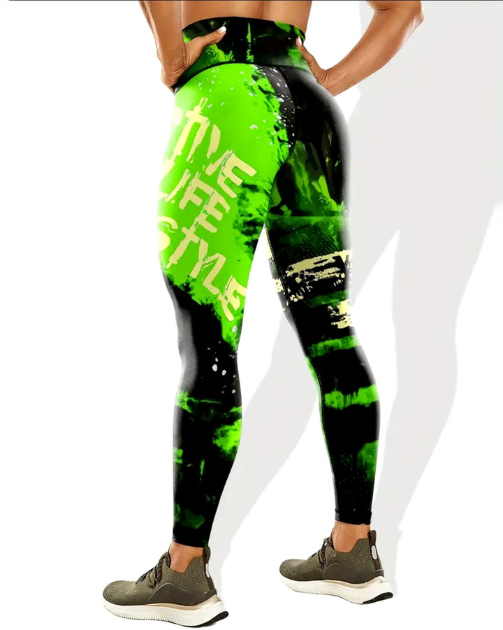 Neon Pulse Leggings - Lime