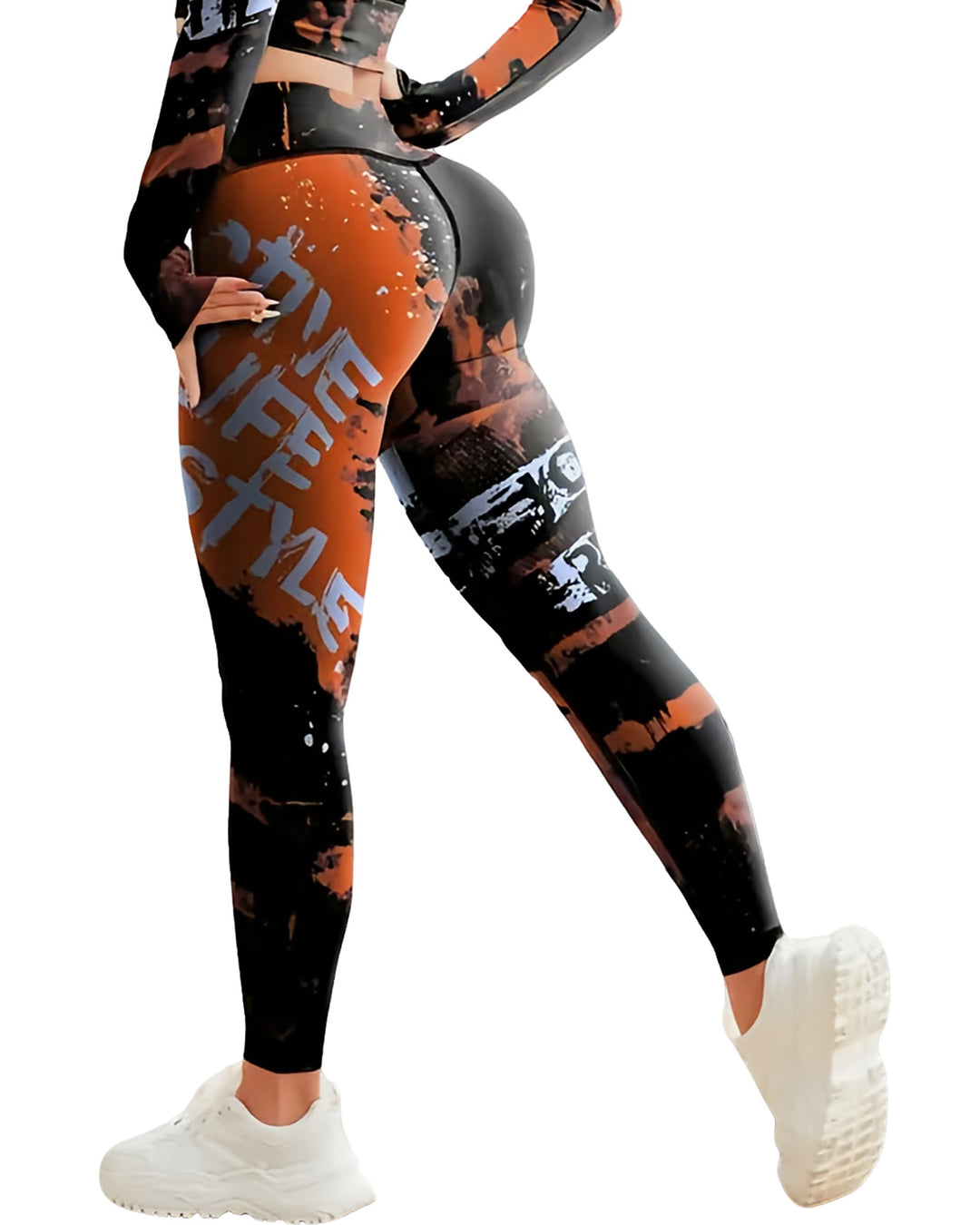 Neon Pulse Leggings - Orange